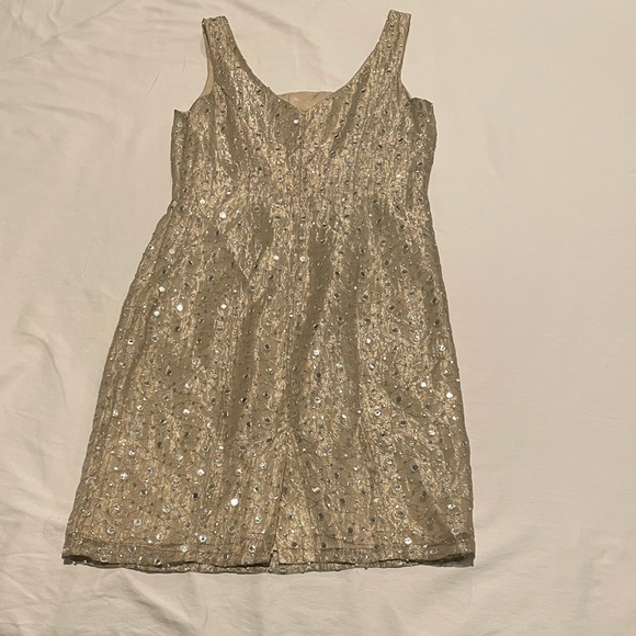VINTAGE dress 1963. Gorg gold w mirror beading. Simple silhouette. - Picture 1 of 3
